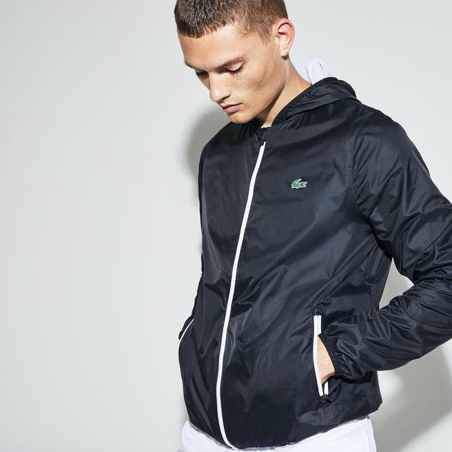 Lacoste Mens Sport Full Zip Light Weight Hooded Tennis Jacket 